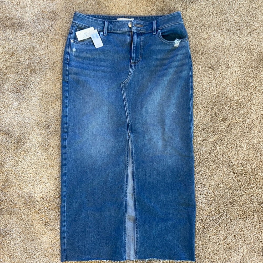 NWT M Jeans Split Front Denim Maxi Skirt  size 10